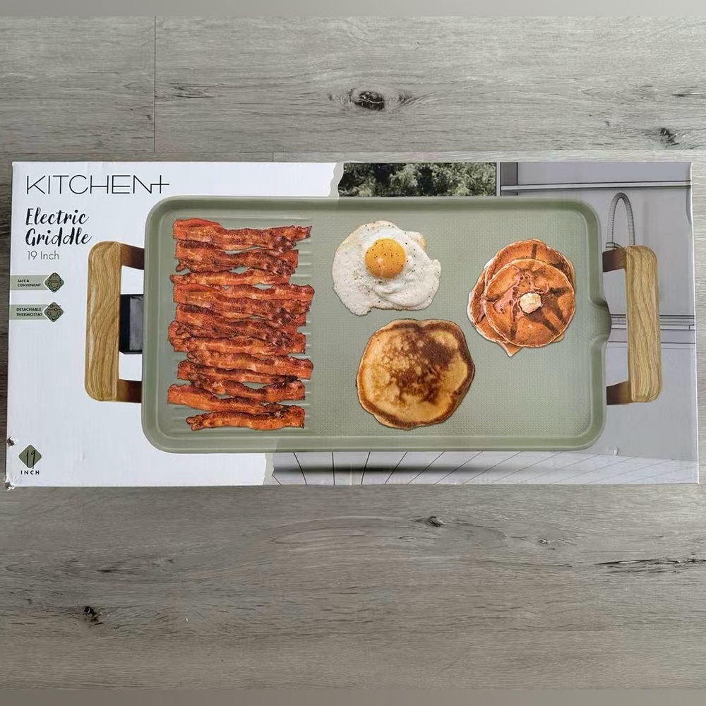 Kitchen+ Electric Griddle, Grill Plate Size: 19”x 10.6”